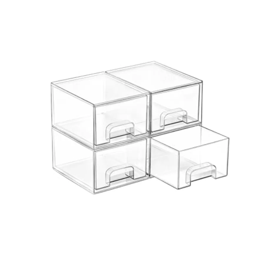 20264 Pack Small Clear Stackable Storage DrawersAcrylic Bathroom Makeup Organizer Plastic Storage Bins For Vanity Undersink Kit
20264 Pack Small Clear Stackable Storage DrawersAcrylic Bathroom Makeup Organizer Plastic Storage Bins For Vanity Undersink Kit