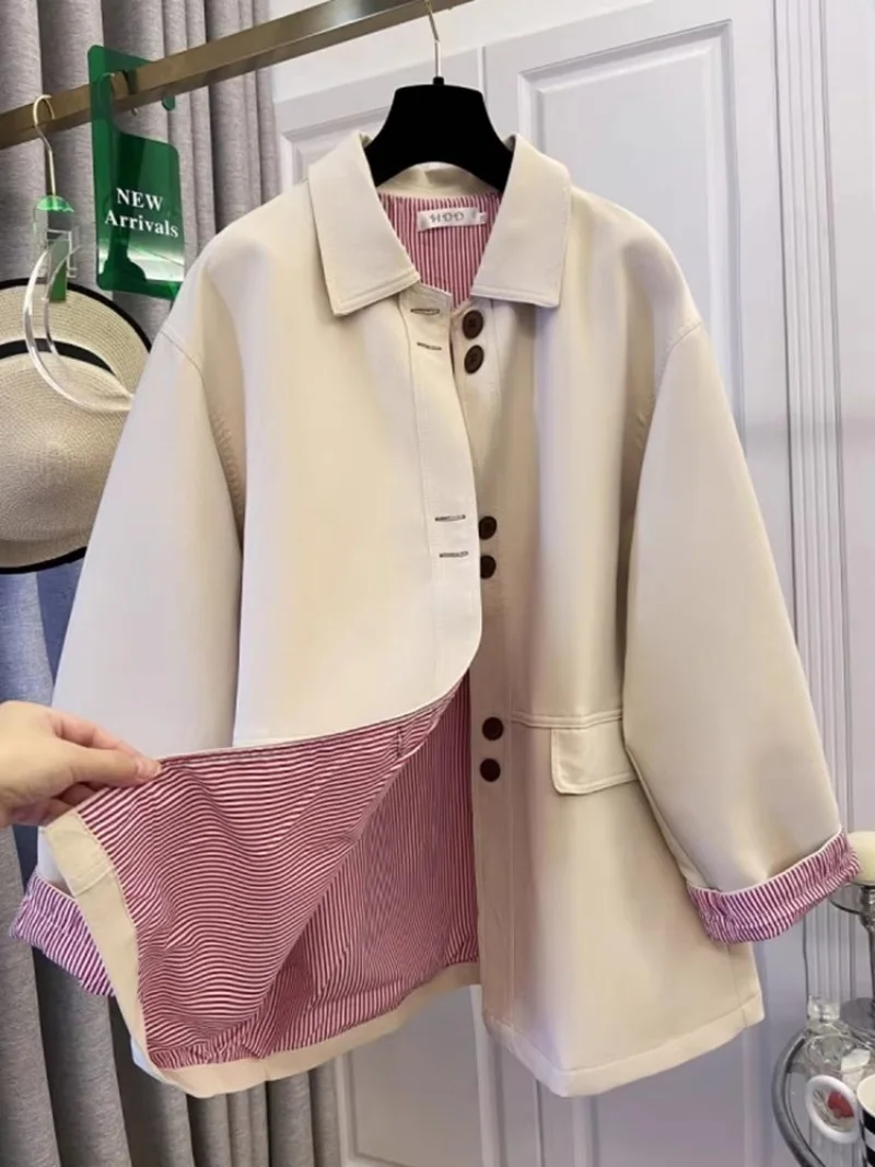 Spring Autumn Mid Length Trench Coat For Women Casual Loose Trendy Lapel Single Breasted Outerwear w1780
Spring Autumn Mid Length Trench Coat For Women Casual Loose Trendy Lapel Single Breasted Outerwear w1780