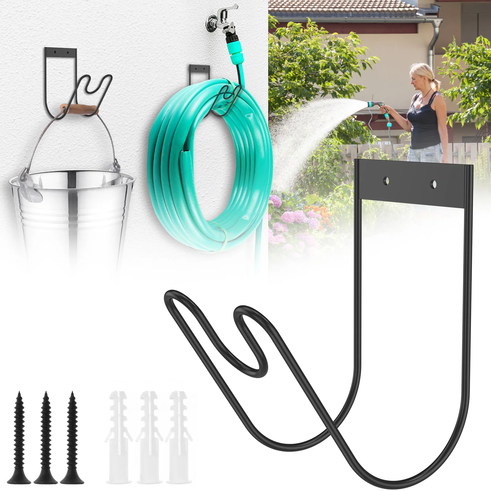 Garden Hose Holder Water Hose Hook Wall Mounted Robust Hose Pipe Hanger With Screws for Water Hose, Extension Cable, Vacuum Hose
Garden Hose Holder Water Hose Hook Wall Mounted Robust Hose Pipe Hanger With Screws for Water Hose, Extension Cable, Vacuum Hose