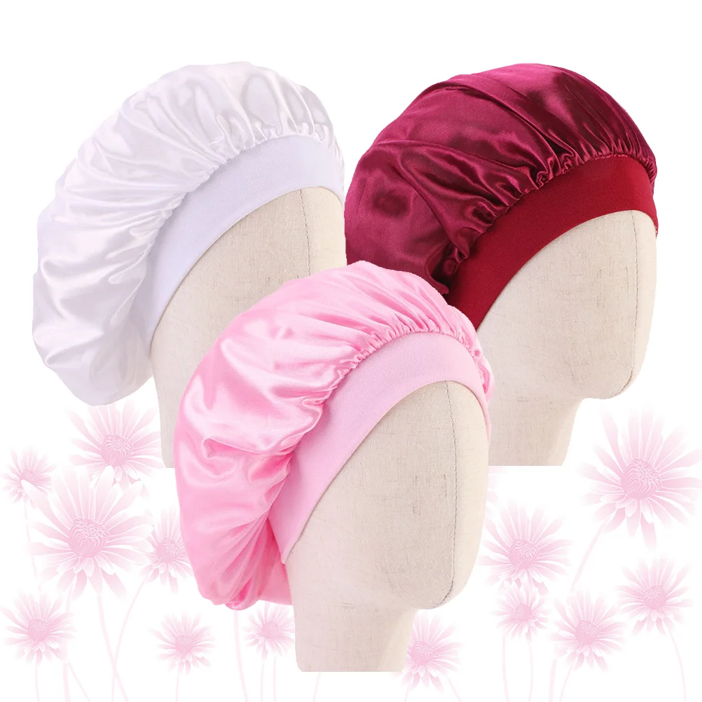 3 Pcs Children's Round Satin Sleep Hat Kids Wide Brim Hair Care Lasting Protects Hair Keeps Neat Fashion
3 Pcs Children's Round Satin Sleep Hat Kids Wide Brim Hair Care Lasting Protects Hair Keeps Neat Fashion