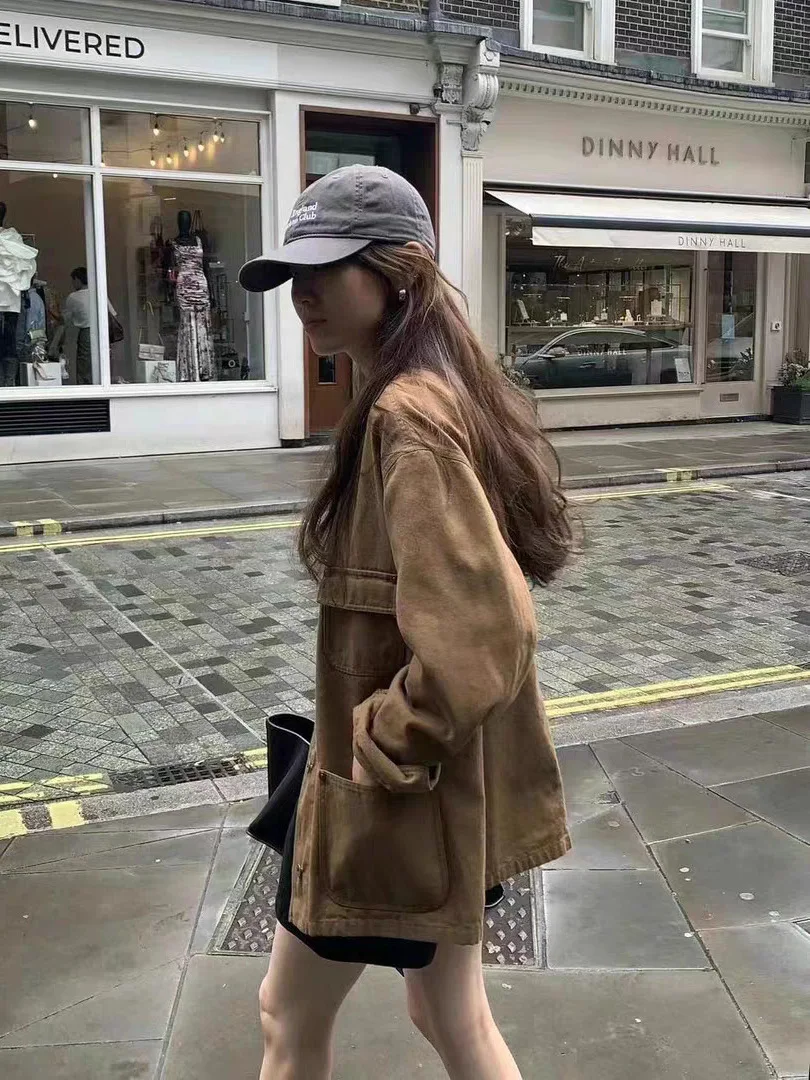 Retro Design Workwear Sle Jaet Women's Single Button Flip Collar Coat Spring 2026 Casual Comfortable Cotton Long Sve
Retro Design Workwear Sle Jaet Women's Single Button Flip Collar Coat Spring 2026 Casual Comfortable Cotton Long Sve