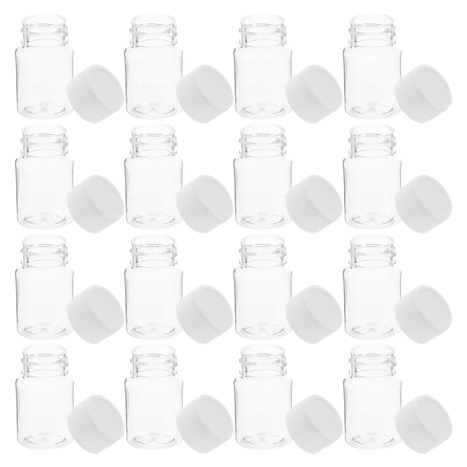 20Pcs Transparent Plastic Bottles Wide Mouth Storage Containers Travel Refillable Mini Vials for Pills Capsules Samples Lab
20Pcs Transparent Plastic Bottles Wide Mouth Storage Containers Travel Refillable Mini Vials for Pills Capsules Samples Lab