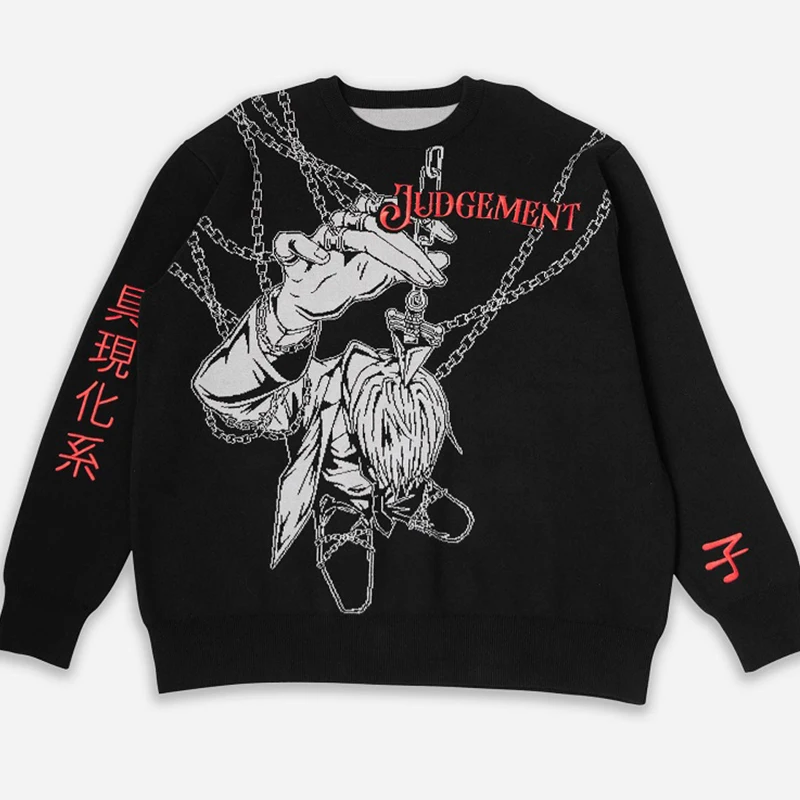 Fashion Hip Hop Retro Men's Casual Gothic Y2K Cool Boys Sweater Autumn Men's Loose Black Sweater Cartoon Printed Punk Sweater
Fashion Hip Hop Retro Men's Casual Gothic Y2K Cool Boys Sweater Autumn Men's Loose Black Sweater Cartoon Printed Punk Sweater
