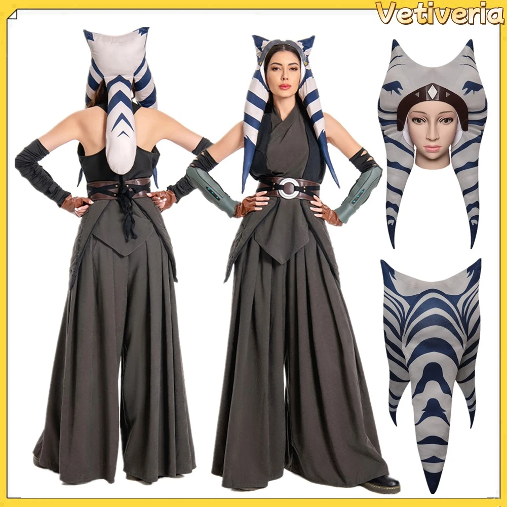 Women Jedi Asoka Cosplay Costume Fantasia TV Bounty Hunter Knight Disguise for Adult Headgear Roleplay Outfit Halloween Suits
Women Jedi Asoka Cosplay Costume Fantasia TV Bounty Hunter Knight Disguise for Adult Headgear Roleplay Outfit Halloween Suits