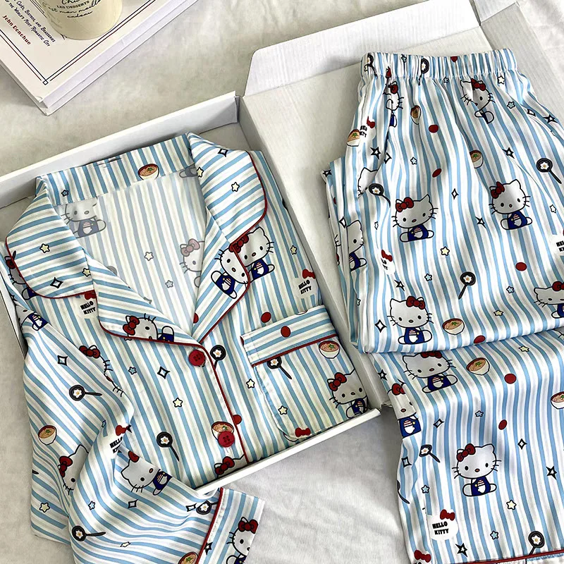 New Sanrio Hello Kitty Cinnamoroll Cartoon Pajamas Women 2 Piece Set Long Sleeve Y2k Homewear Sleepwear
New Sanrio Hello Kitty Cinnamoroll Cartoon Pajamas Women 2 Piece Set Long Sleeve Y2k Homewear Sleepwear