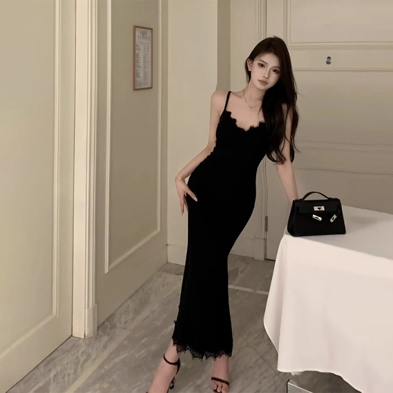 Sexy Solid Maxi Dress Women Lace Spaghetti Strap Slim Elegant Party Slip Dress
Sexy Solid Maxi Dress Women Lace Spaghetti Strap Slim Elegant Party Slip Dress