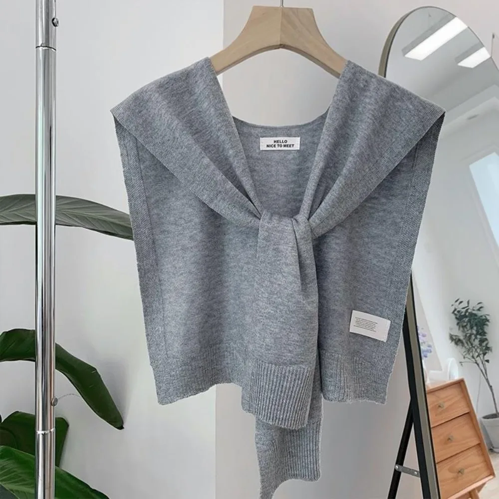 Korean Style Knitted Design Knitted Shawl Knotted Thin Fake Collar Neck Guard Solid Color Knit Thin Cape Women
Korean Style Knitted Design Knitted Shawl Knotted Thin Fake Collar Neck Guard Solid Color Knit Thin Cape Women