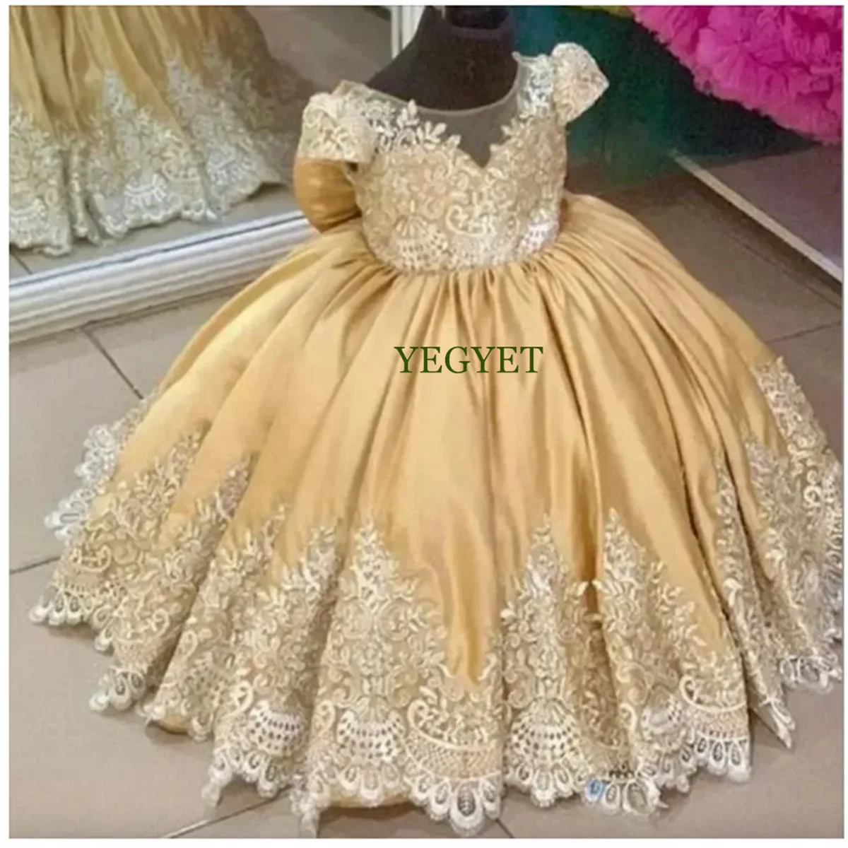 CustomGold Flower Girl Dress Toddler For Wedding Flowers Pageant Dress Lace Appliques Bow Communion Evening Gowns Birthday Party
CustomGold Flower Girl Dress Toddler For Wedding Flowers Pageant Dress Lace Appliques Bow Communion Evening Gowns Birthday Party