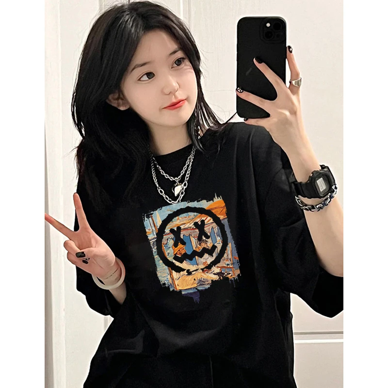 Short-sleeved Women's T-shirt Pure Cotton Loose Super Fire T-shirt Spring and Summer Students Niche Shoulder-down Personality
Short-sleeved Women's T-shirt Pure Cotton Loose Super Fire T-shirt Spring and Summer Students Niche Shoulder-down Personality