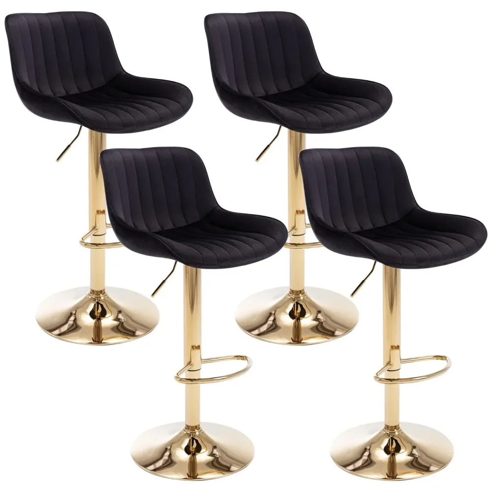 Velvet Bar Stools Set of 4, Adjustable Counter Height Bar Stools with Back & Footrest, Gold Swivel Bar Stools for Kitchen Island
Velvet Bar Stools Set of 4, Adjustable Counter Height Bar Stools with Back & Footrest, Gold Swivel Bar Stools for Kitchen Island