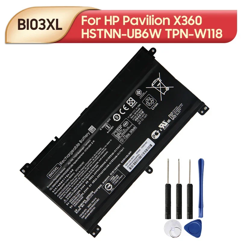 Сменный аккумулятор BI03XL для аккумуляторов HP Pavilion X360 HSTNN-UB6W TPN-W118 13-U142TU 3470 мАч
Сменный аккумулятор BI03XL для аккумуляторов HP Pavilion X360 HSTNN-UB6W TPN-W118 13-U142TU 3470 мАч