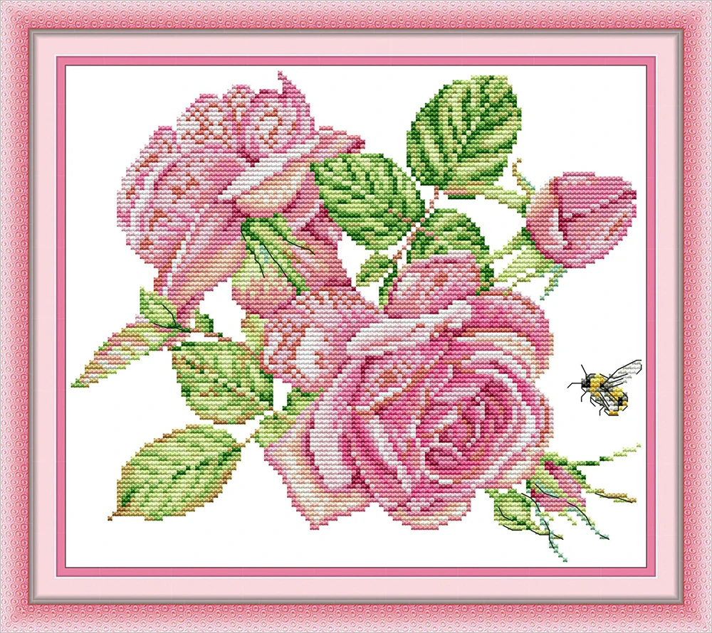 Maydear Full Cross Stitch Kit, 11CT/14CT/16CT/9CT Aida Fabric,DMC Threads Sewing Pattern Embroidery Set-Pink rose
Maydear Full Cross Stitch Kit, 11CT/14CT/16CT/9CT Aida Fabric,DMC Threads Sewing Pattern Embroidery Set-Pink rose