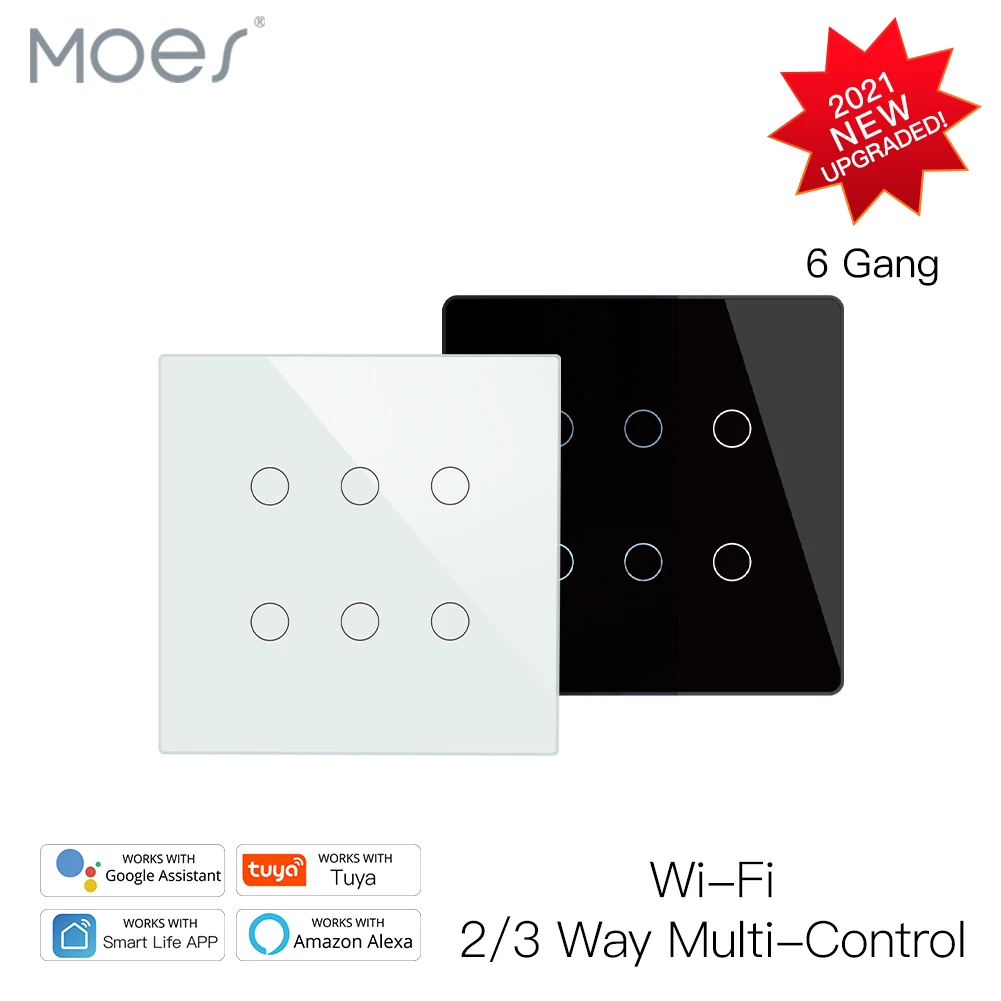 Умный выключатель света Moes Smart WiFi, 6 клавиш, приложение Smart Life/Tuya, пульт дистанционного управления Muilti 2/3, работает с Alexa Google Yandex
Умный выключатель света Moes Smart WiFi, 6 клавиш, приложение Smart Life/Tuya, пульт дистанционного управления Muilti 2/3, работает с Alexa Google Yandex