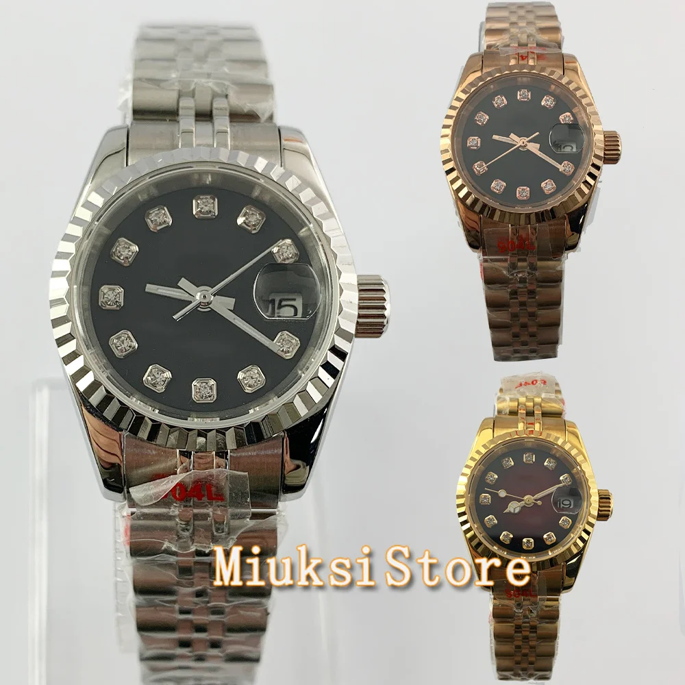 26mm Silver Stainless Steel Watch Case Sapphire Glass NH05 Automatic Movement Womens Watch
26mm Silver Stainless Steel Watch Case Sapphire Glass NH05 Automatic Movement Womens Watch