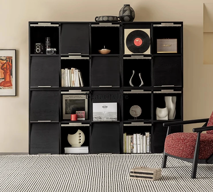 Furniture Solid wood bookcase Free combination Living room black module display cabinet
Furniture Solid wood bookcase Free combination Living room black module display cabinet