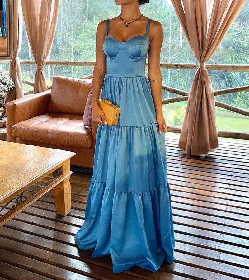 Sweet Spring Evening Dress Sleeveless Summer Formal Party Dresses Satin Sold Elegant 2024 Prom Celebration Gowns Vestidos
Sweet Spring Evening Dress Sleeveless Summer Formal Party Dresses Satin Sold Elegant 2024 Prom Celebration Gowns Vestidos