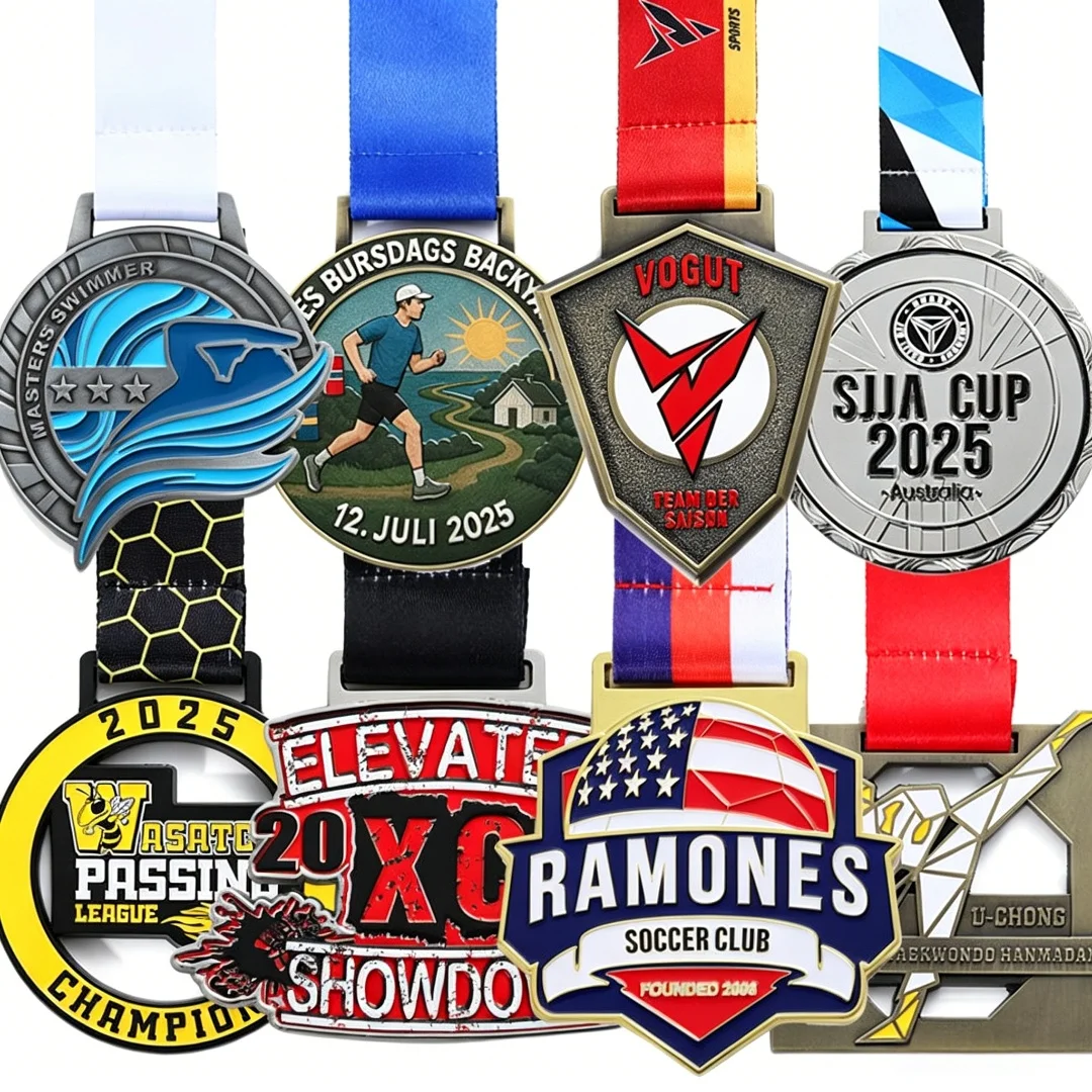 Custom Metal Medal Personalized Sports Award with Ribbon Free Design for Marathon Running
Custom Metal Medal Personalized Sports Award with Ribbon Free Design for Marathon Running