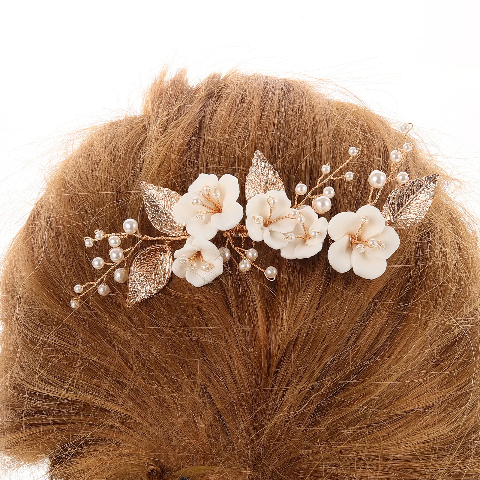 Headgear Wedding Headdress Women's Hair Accessories Ceramic Flower Bride Hairpin 
Headgear Wedding Headdress Women's Hair Accessories Ceramic Flower Bride Hairpin