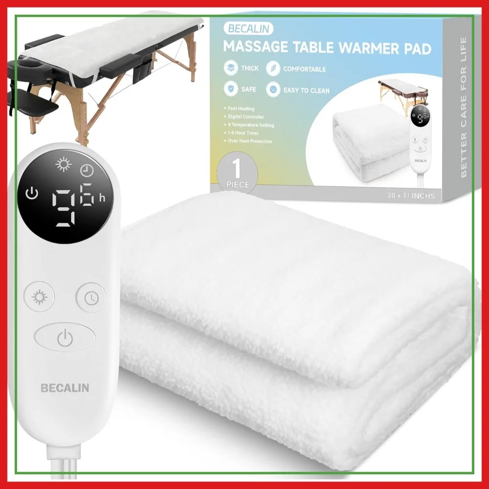 Professional Massage Table Warmer Heating Pad with 9 Timer & Heat Settings, Overheat Protection, Thickened Fleece 30x71
Professional Massage Table Warmer Heating Pad with 9 Timer & Heat Settings, Overheat Protection, Thickened Fleece 30x71