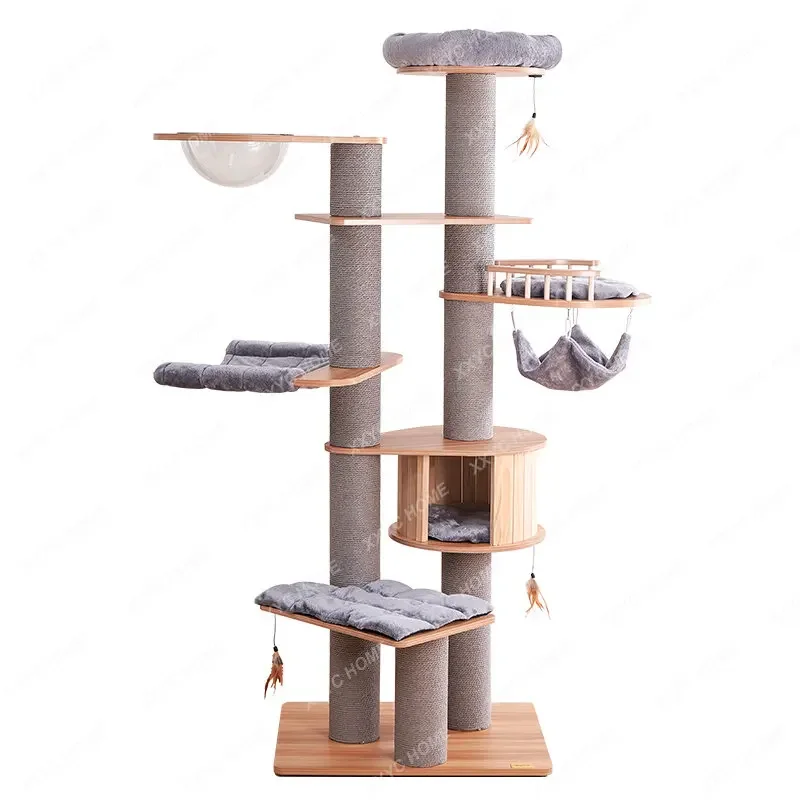 Large Solid Wood Climbing Rack Space Capsule Shelf Cat Nest Tree Integrated Luxury Cat Villa katten accessories
Large Solid Wood Climbing Rack Space Capsule Shelf Cat Nest Tree Integrated Luxury Cat Villa katten accessories