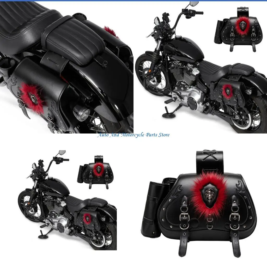 P9FD Pair Heavy Duty PU Leather Motorcycle Saddlebags with Spacious Storage & Anti Slip Straps Punk Themed for Bike
P9FD Pair Heavy Duty PU Leather Motorcycle Saddlebags with Spacious Storage & Anti Slip Straps Punk Themed for Bike