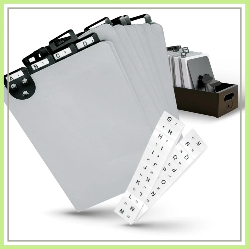 Posting Tray Index Set, 25 Press-Board Dividers for 6x9 Sheets, A-Z Categories & Blank Inserts, Metal Tab Index
Posting Tray Index Set, 25 Press-Board Dividers for 6x9 Sheets, A-Z Categories & Blank Inserts, Metal Tab Index