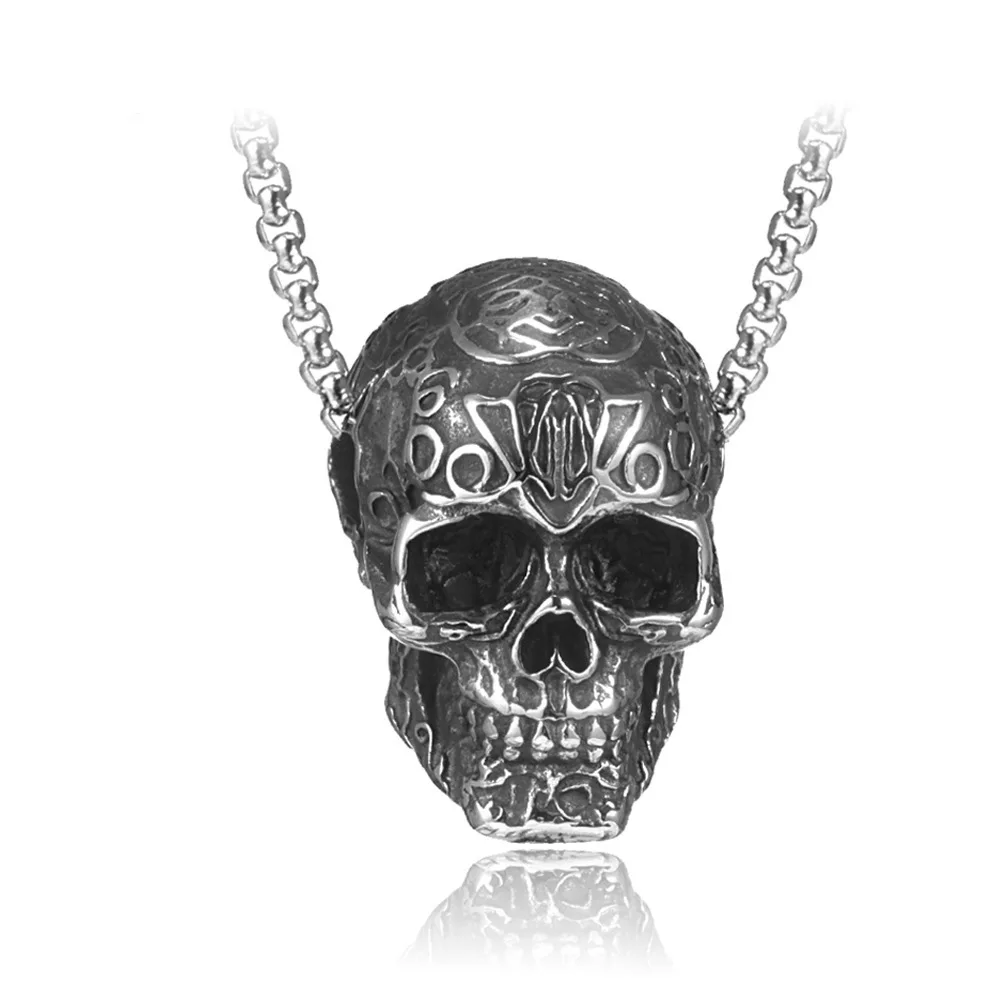 Punk-style Skull Pendant Necklace For Men Women Hip-Hop Retro Vintage Jewelry Unisex Goth Wholesale stainless steel Necklace
Punk-style Skull Pendant Necklace For Men Women Hip-Hop Retro Vintage Jewelry Unisex Goth Wholesale stainless steel Necklace
