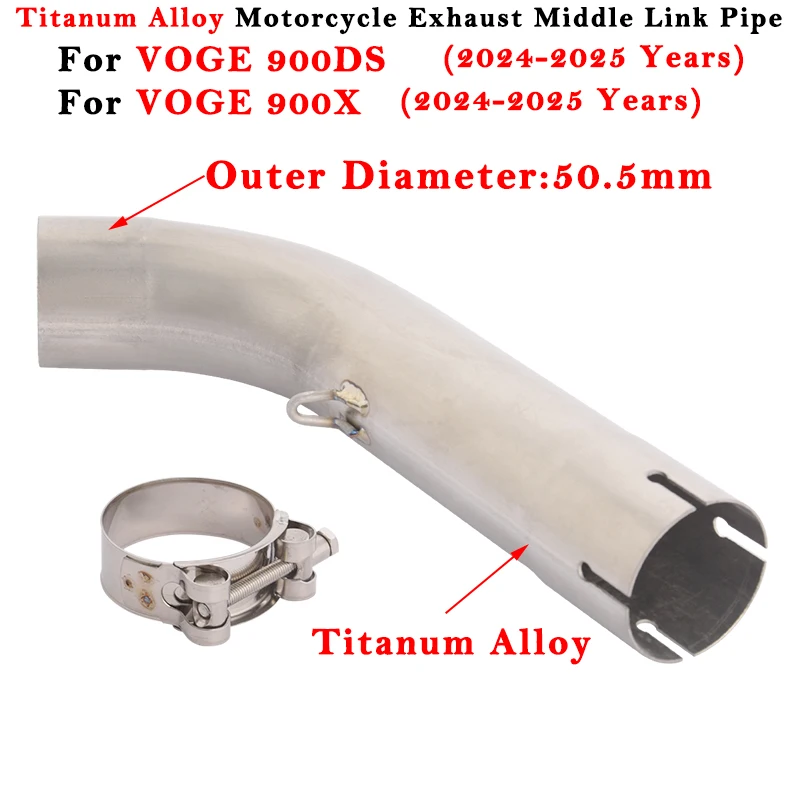 51mm Middle Link Pipe Motorcycle Exhaust Escape Modified Muffler Titanium Alloy Slip On For VOGE 900DS 900X 900 DS X 2024 2025
51mm Middle Link Pipe Motorcycle Exhaust Escape Modified Muffler Titanium Alloy Slip On For VOGE 900DS 900X 900 DS X 2024 2025