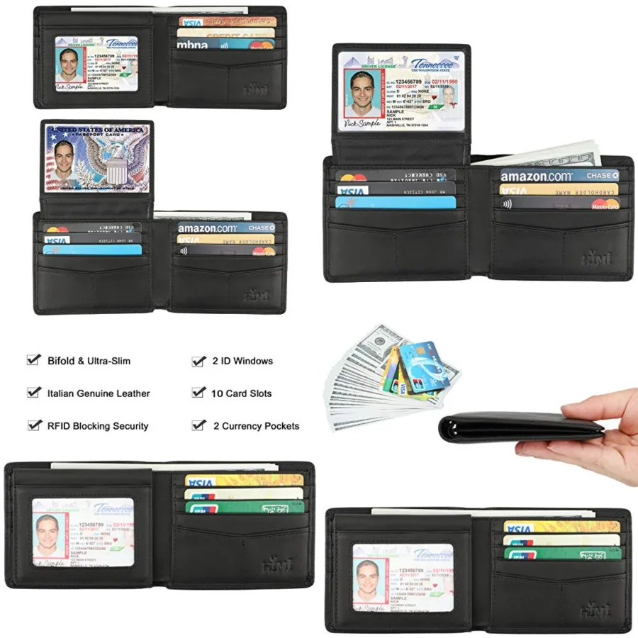 Wallet for Men-Genuine RFID Blocking Bifold Stylish Wallet With 2 ID Window
Wallet for Men-Genuine RFID Blocking Bifold Stylish Wallet With 2 ID Window