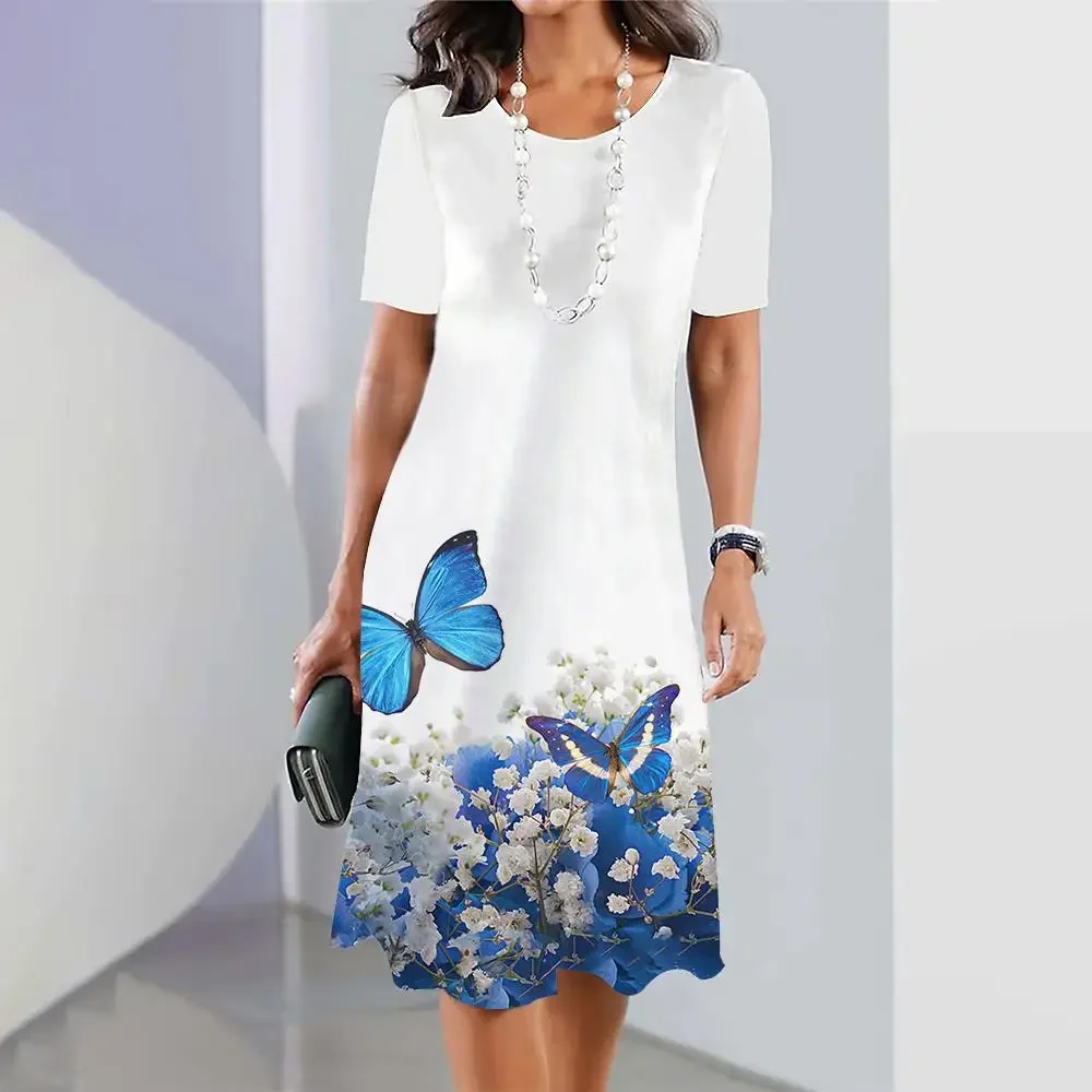 Plus Size Women Dresses 3D Butterfly Flowers Printhing Dress Elegant Short Sleeves Clothing Retro A-Line Dress Colorful Clothing
Plus Size Women Dresses 3D Butterfly Flowers Printhing Dress Elegant Short Sleeves Clothing Retro A-Line Dress Colorful Clothing