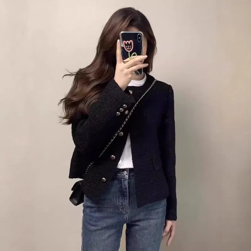 Black Jackets Short Coat for Women To Wear in Autumn and Spring New Korean Design Tweed Cardigan Jacket
Black Jackets Short Coat for Women To Wear in Autumn and Spring New Korean Design Tweed Cardigan Jacket