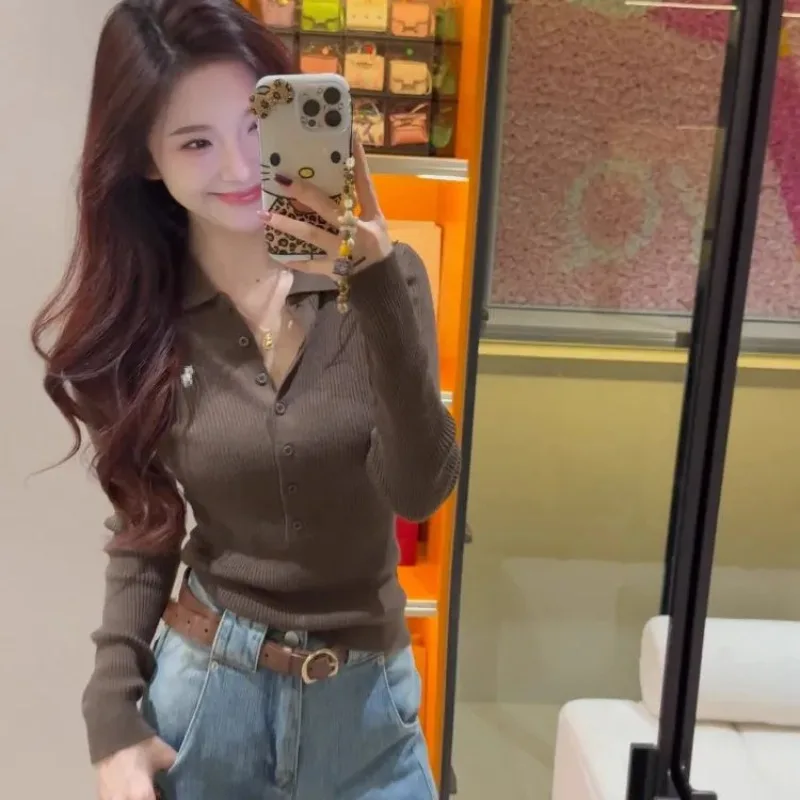 Женская одежда, весенне-осенний модный простой офисный женский свитер на пуговицах с v-образным вырезом, женский вязаный свитер с длинными рукавами, пуловеры
Женская одежда, весенне-осенний модный простой офисный женский свитер на пуговицах с v-образным вырезом, женский вязаный свитер с длинными рукавами, пуловеры
