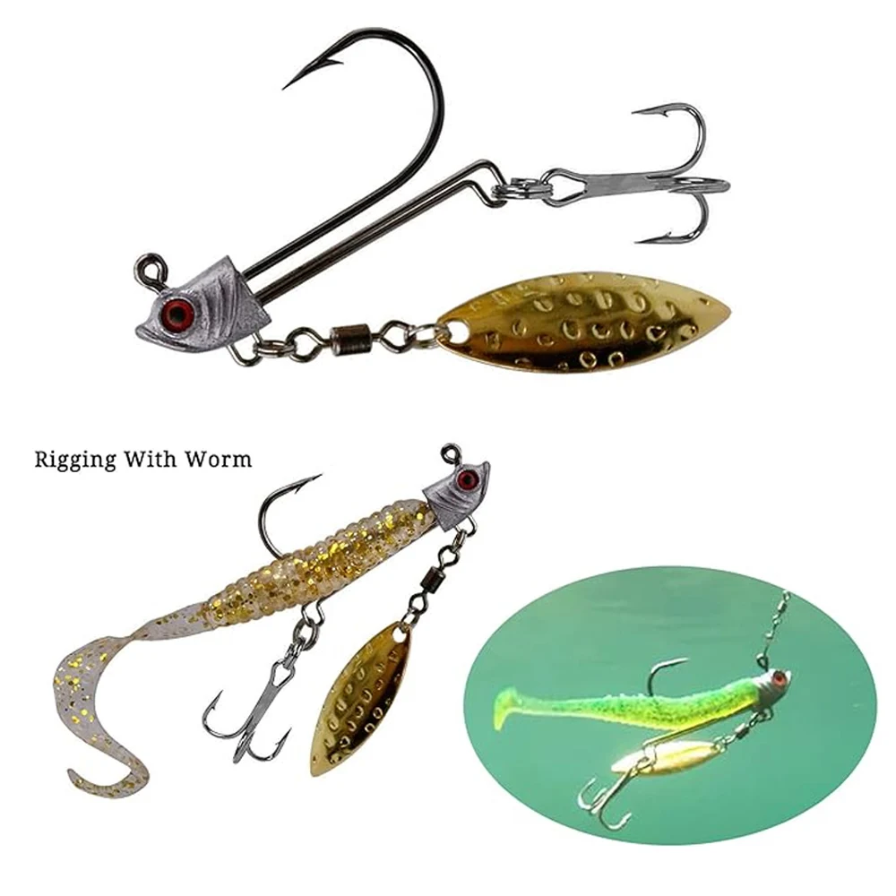 5pcs Underspin Jig Heads with Spinner Blade 7g 10g 14g Fishing Jig Heads Swimbait For Trout Bass Crappie 3D Eyes Fish Head Hook
5pcs Underspin Jig Heads with Spinner Blade 7g 10g 14g Fishing Jig Heads Swimbait For Trout Bass Crappie 3D Eyes Fish Head Hook