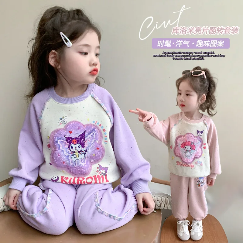 Anime Kuromi My Melody Cute 2Pcs Hoodie Long Sleeves Trousers Sequins Change of Color Girl Spring and Autumn New Color Spellin
Anime Kuromi My Melody Cute 2Pcs Hoodie Long Sleeves Trousers Sequins Change of Color Girl Spring and Autumn New Color Spellin