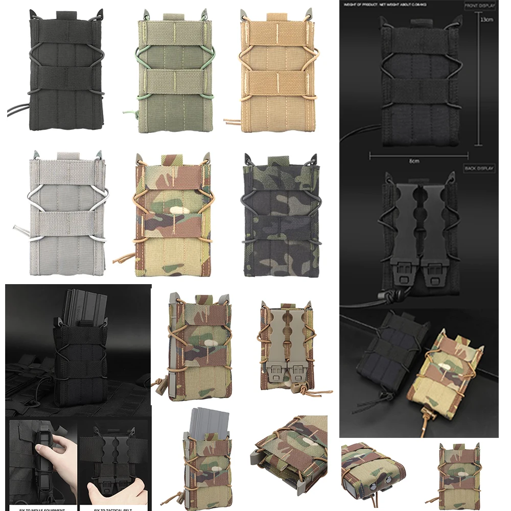 NEW Outdoor Molle Hunting Gear Tactical 5.56 Tiger Type Single Magazine Pouch AK AR M4 AR15 Single Mag Bag Quick Release Holster
NEW Outdoor Molle Hunting Gear Tactical 5.56 Tiger Type Single Magazine Pouch AK AR M4 AR15 Single Mag Bag Quick Release Holster