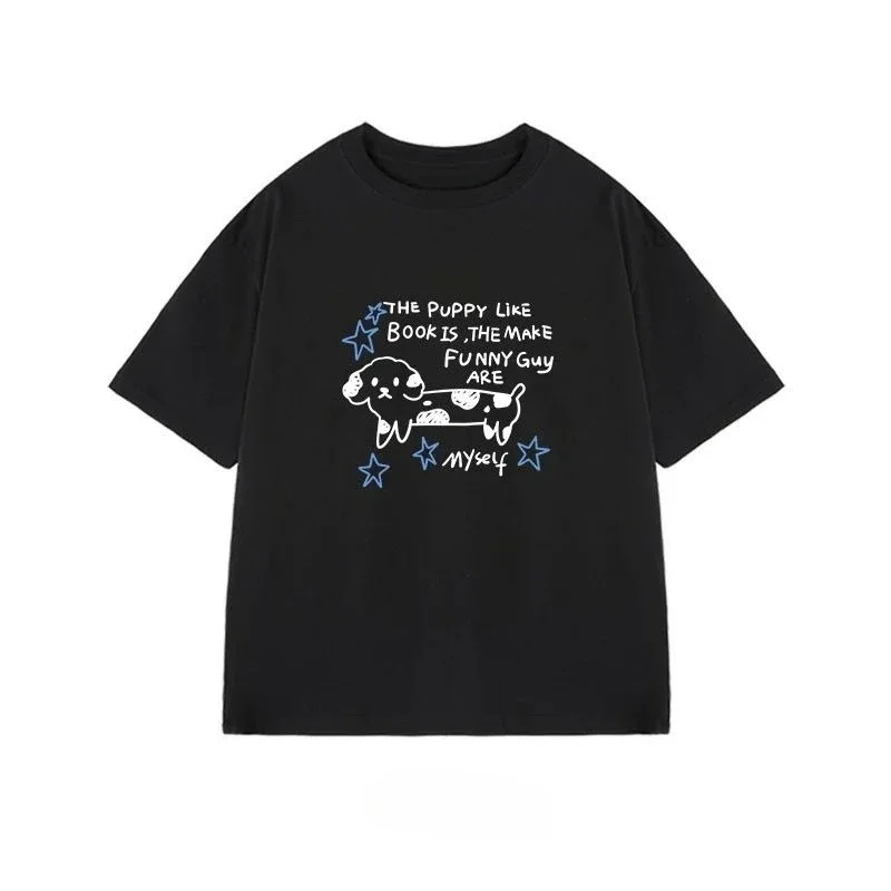 Hand Drawn Puppy Print Short Sleeved T-shirt for Couples in Summer, Trendy Instagram Brand Casual Versatile T-shirt on Top
Hand Drawn Puppy Print Short Sleeved T-shirt for Couples in Summer, Trendy Instagram Brand Casual Versatile T-shirt on Top