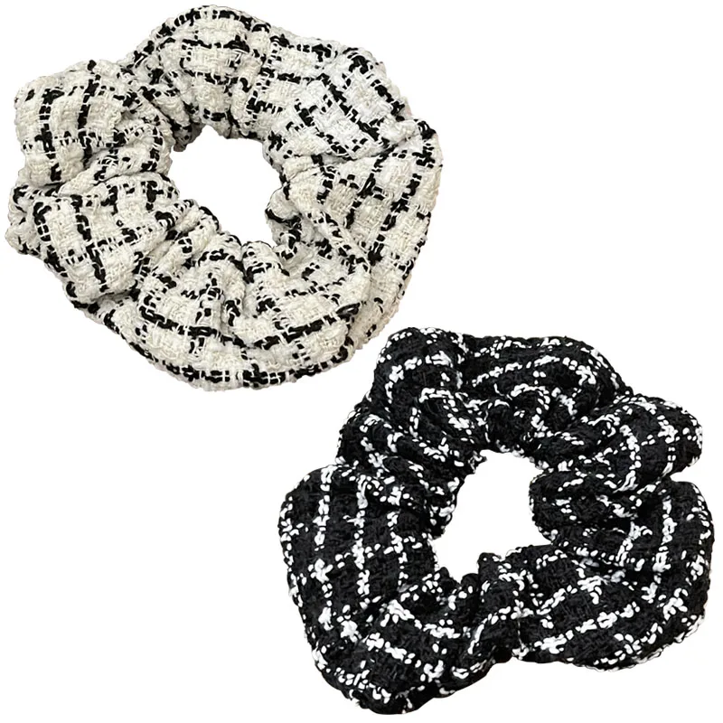 Tweed Hair Tie Black White Plaid Fabric Scrunchie Headdress Hair Rope Hair Accessories for Girls
Tweed Hair Tie Black White Plaid Fabric Scrunchie Headdress Hair Rope Hair Accessories for Girls