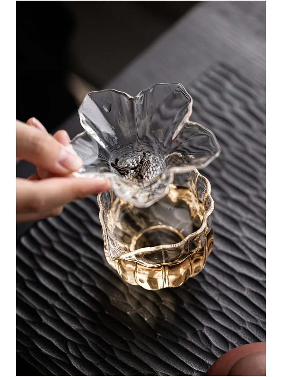 Tang Song Heat-Resistant Glass Petal Integrated Public Tea Filter Tea Leaf Filtering Net Tea Separator Chan Way Accessories
Tang Song Heat-Resistant Glass Petal Integrated Public Tea Filter Tea Leaf Filtering Net Tea Separator Chan Way Accessories