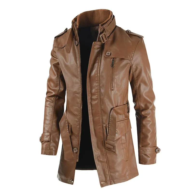 2023 New Men's Leather Coat Stand Neck Plush Mid Length Leather Coat Men's Loose Large PU Top Coat
2023 New Men's Leather Coat Stand Neck Plush Mid Length Leather Coat Men's Loose Large PU Top Coat