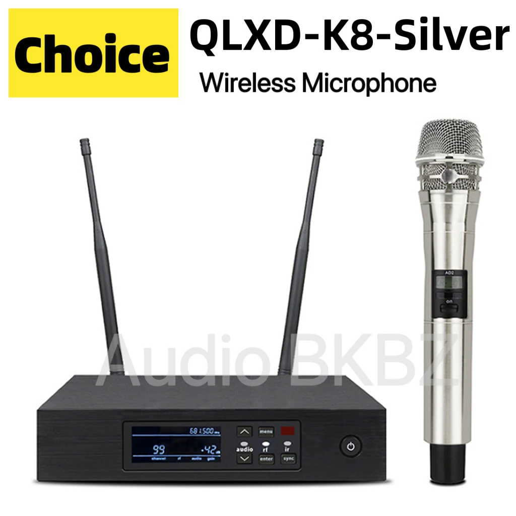 QLXD-KSM8-Silvery 800/900 МГц Профессиональная беспроводная микрофонная система UHF Динамическая металлическая портативная сценическая система на большие расстояния
QLXD-KSM8-Silvery 800/900 МГц Профессиональная беспроводная микрофонная система UHF Динамическая металлическая портативная сценическая система на большие расстояния