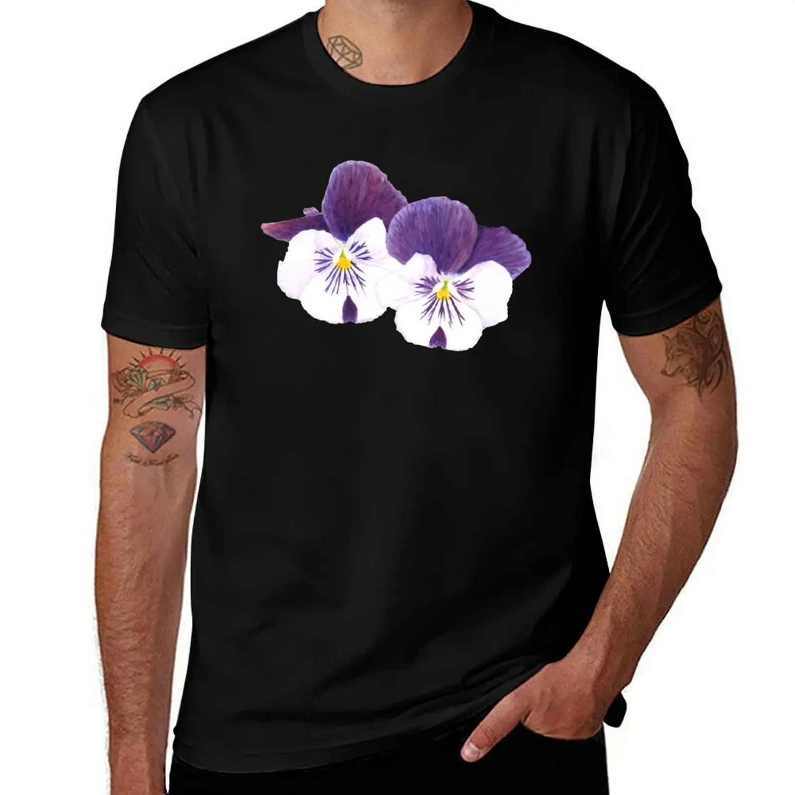 White and purple Pansies flowers T-Shirt man t shirts cotton t shirts for man cotton soft T-Shirt
White and purple Pansies flowers T-Shirt man t shirts cotton t shirts for man cotton soft T-Shirt