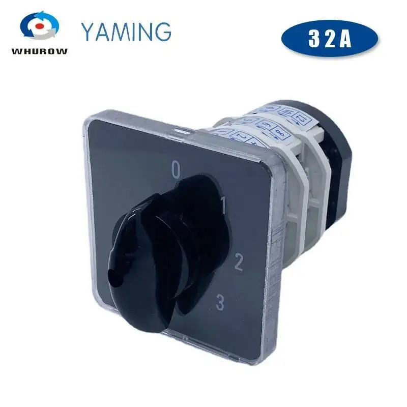 YMZ12-32/3 Четырехпозиционный 0-3 переключатель переключения 32A трехполюсный серебристый переключатель с ручным переключением вращающийся кулачковый переключатель LW31 
YMZ12-32/3 Четырехпозиционный 0-3 переключатель переключения 32A трехполюсный серебристый переключатель с ручным переключением вращающийся кулачковый переключатель LW31