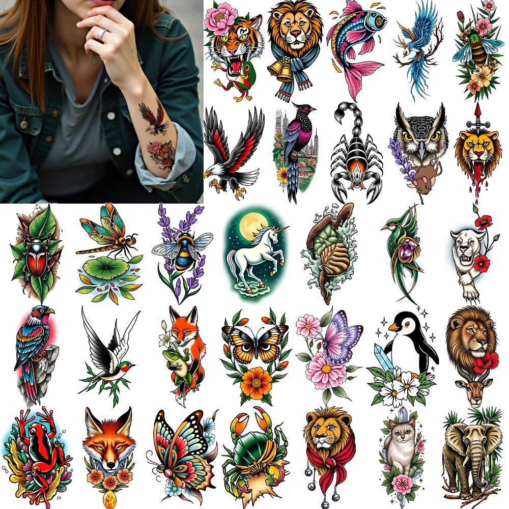 28pcs Temporary Tattoo Penguin New School Traditional Scorpion Unicorn Waterproof Long-lasting Body Stickers Butterfly For
28pcs Temporary Tattoo Penguin New School Traditional Scorpion Unicorn Waterproof Long-lasting Body Stickers Butterfly For