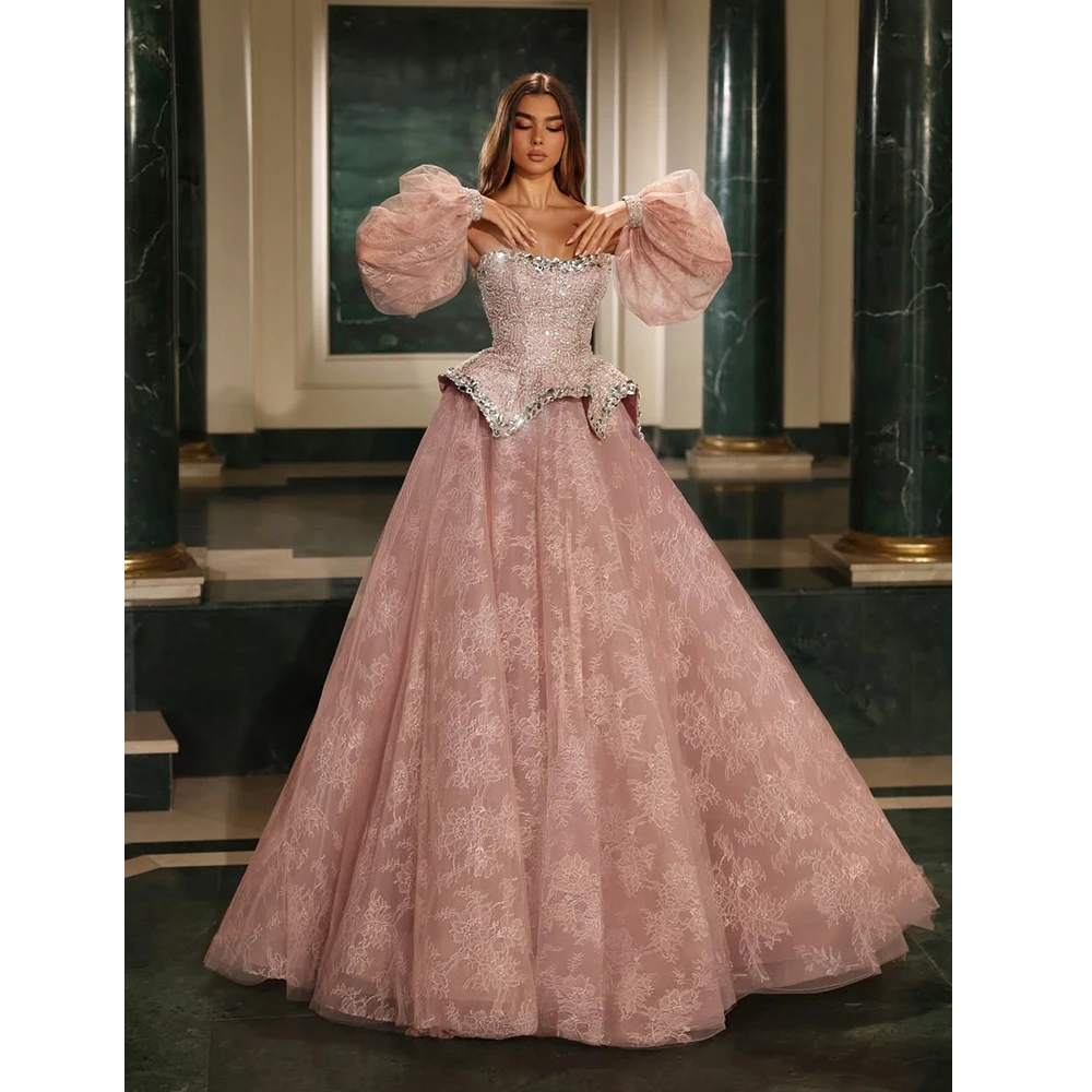MVOZEIN Luxurious Evening Dresses Strapless Lace Crystal Hand-Beaded Elegant Women's Party Dress Wedding Guest Dress Formal Gown
MVOZEIN Luxurious Evening Dresses Strapless Lace Crystal Hand-Beaded Elegant Women's Party Dress Wedding Guest Dress Formal Gown