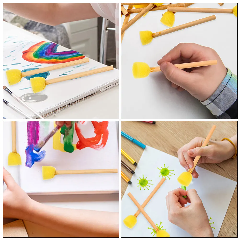 6 Round Sponge Paint Brushes 1 5cm Wood Handle Kids DIY Craft Tools Easy Clean Reusable Creativity Booster Painting Set
6 Round Sponge Paint Brushes 1 5cm Wood Handle Kids DIY Craft Tools Easy Clean Reusable Creativity Booster Painting Set