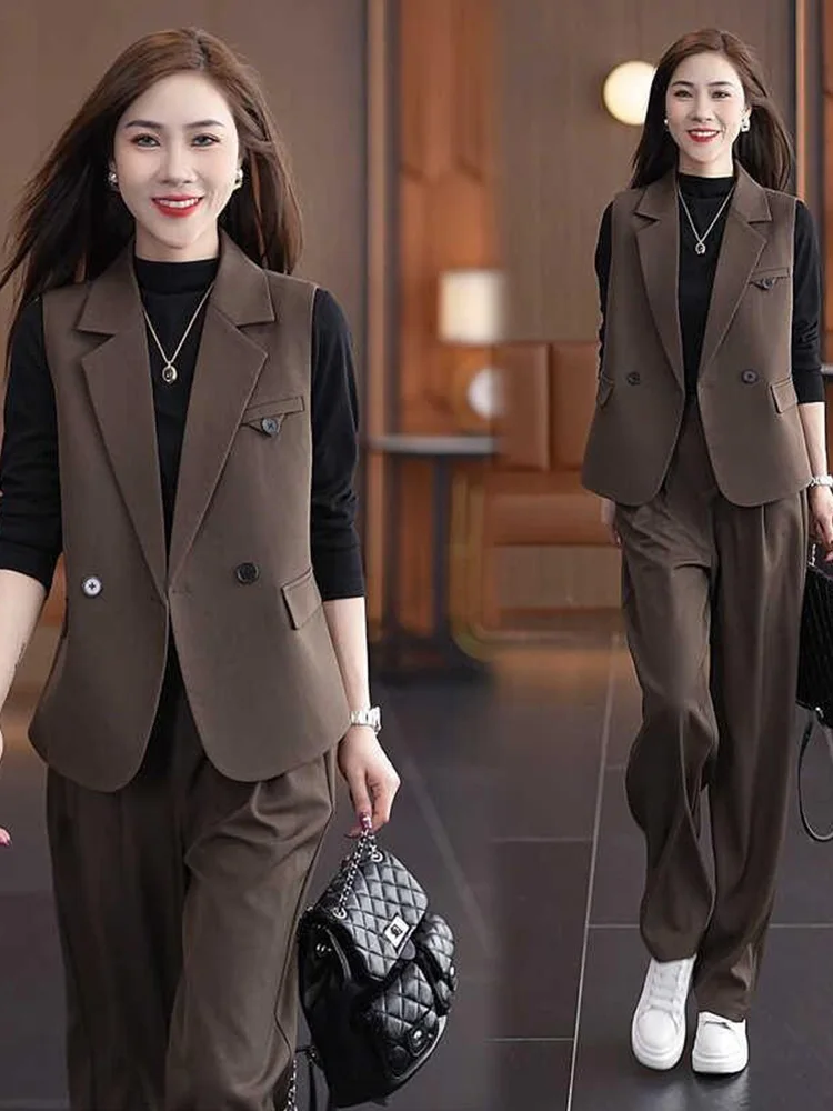 Fashionable Three-Piece Set Women's Autumn 2026 New Style Elegant Wide Leg Pants Top And Vest Base Layer Shirt Ensemble
Fashionable Three-Piece Set Women's Autumn 2026 New Style Elegant Wide Leg Pants Top And Vest Base Layer Shirt Ensemble