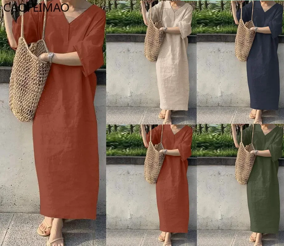 2023 Spring New Women's Long Dress Casual Solid V Neck Streetwear Loose Dress Korean Fashion Elegant Oversize Robe VintageDress
2023 Spring New Women's Long Dress Casual Solid V Neck Streetwear Loose Dress Korean Fashion Elegant Oversize Robe VintageDress