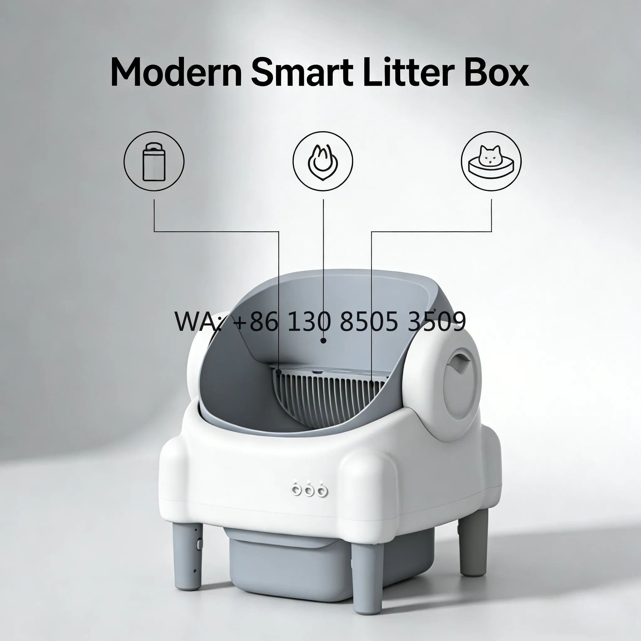 Newest Model One Click Cleaning Automatic Scooping Multi Safety Guard Large Capacity APP Control Smart Semi Open Cat Litter Box
Newest Model One Click Cleaning Automatic Scooping Multi Safety Guard Large Capacity APP Control Smart Semi Open Cat Litter Box