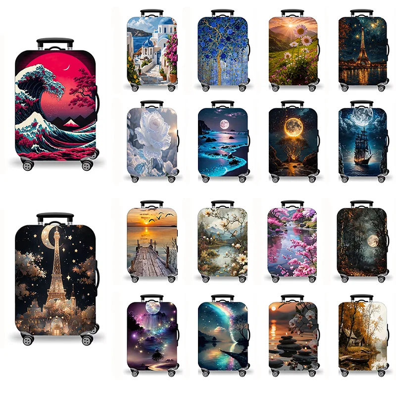 Luggage Cover, Landscape Art Print Stretch Suitcase Protector for Travel, 18 Styles Scenery Painting Design
Luggage Cover, Landscape Art Print Stretch Suitcase Protector for Travel, 18 Styles Scenery Painting Design