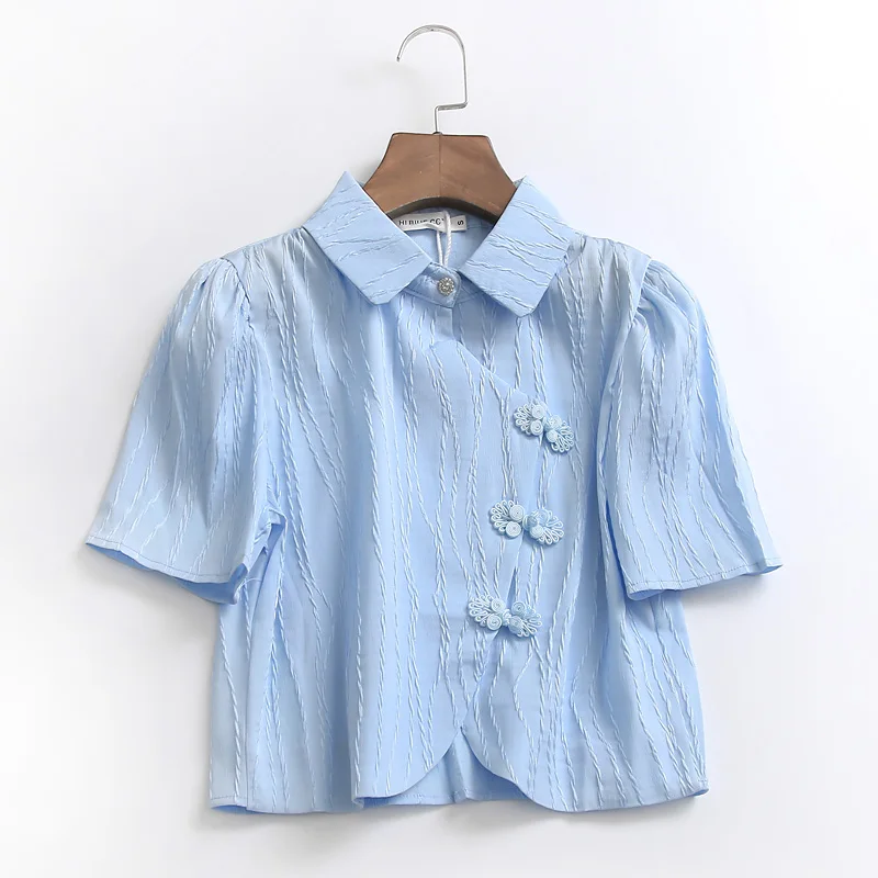 Slimming Color Short Bubble Sleeve Women's Shirt Collar Button up Retro Trend Summer New Style I713 Pure Shortie
Slimming Color Short Bubble Sleeve Women's Shirt Collar Button up Retro Trend Summer New Style I713 Pure Shortie